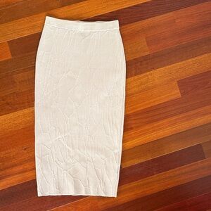 Jonathan Simkhai Textured Cream Pencil Skirt